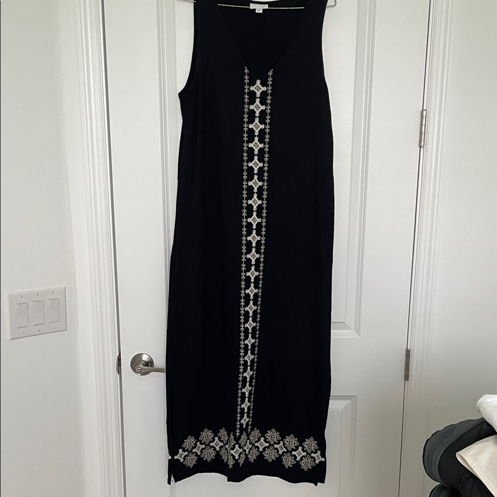 J. Jill Black Maxi Dress with White Detailing